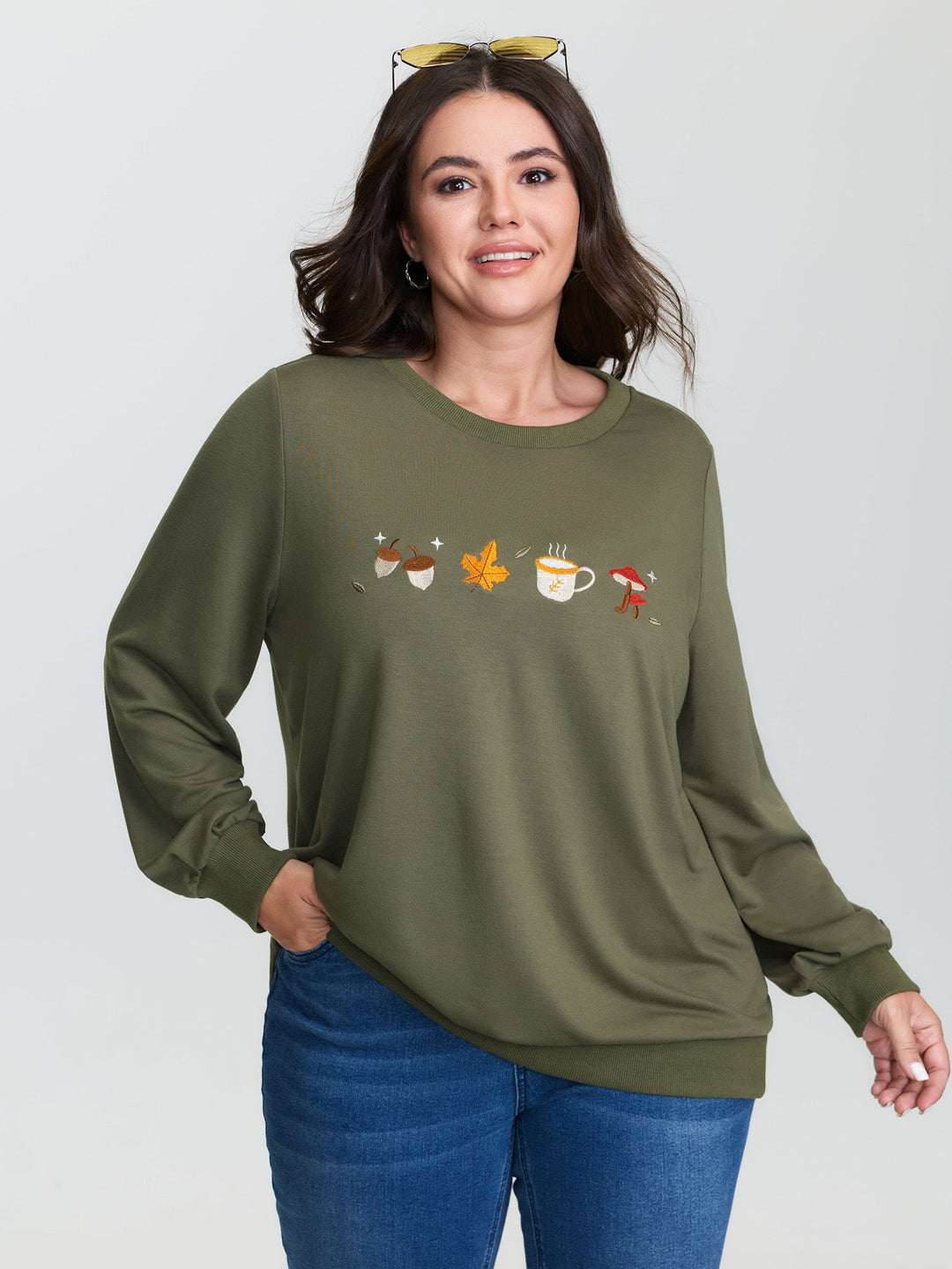 Supersoft Cozy Embroidery Sweatshirt