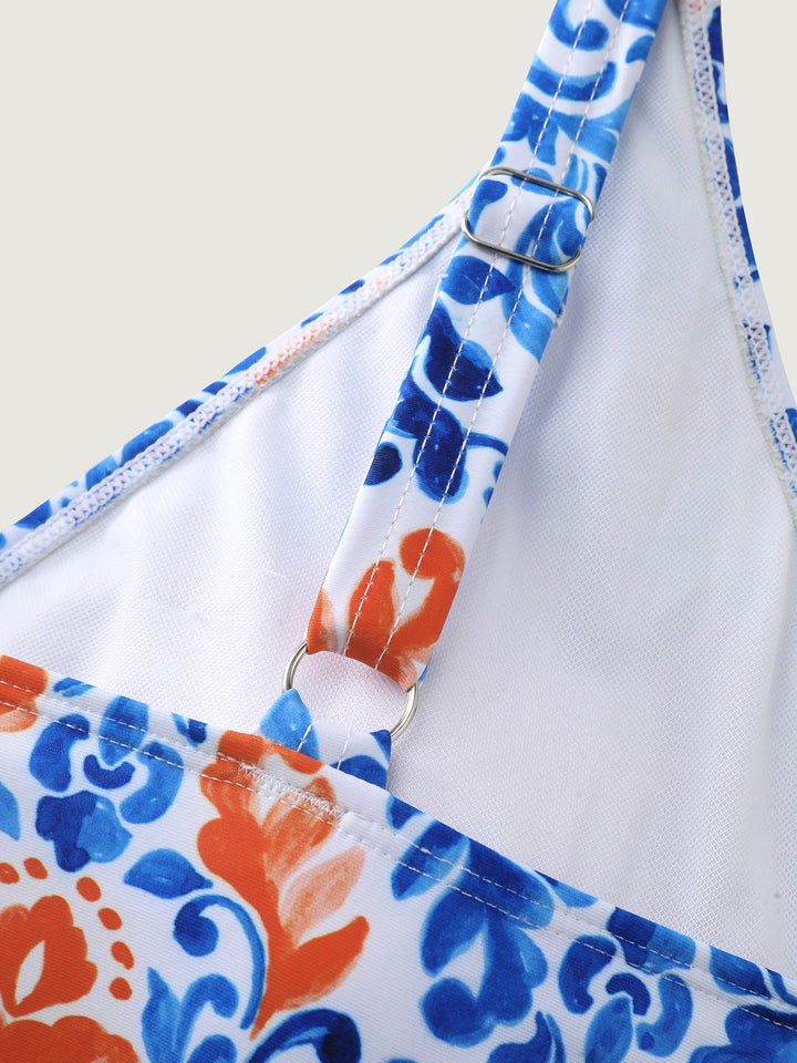 Breezy Print Pocket Surplice Swim Dress