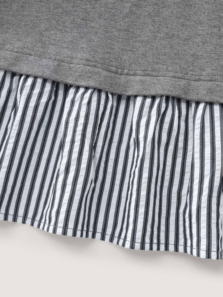 Supersoft Rivets Layered Color Contrast Sweatshirt