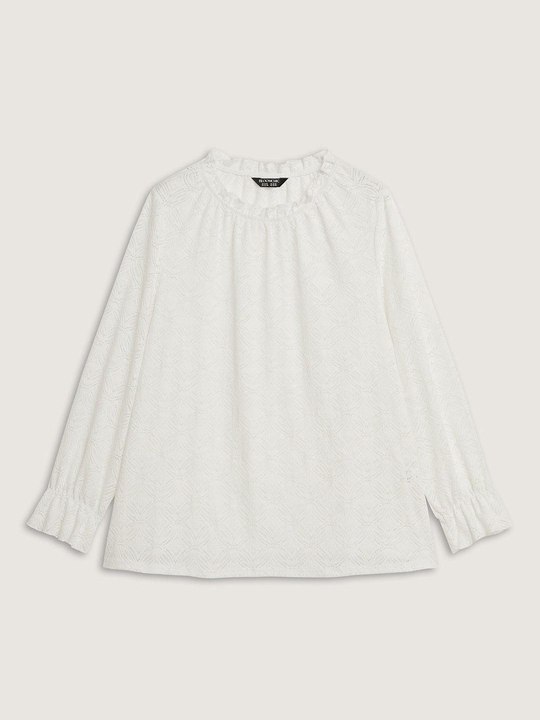 Stretchy Lace Cuff Sleeve Blouse