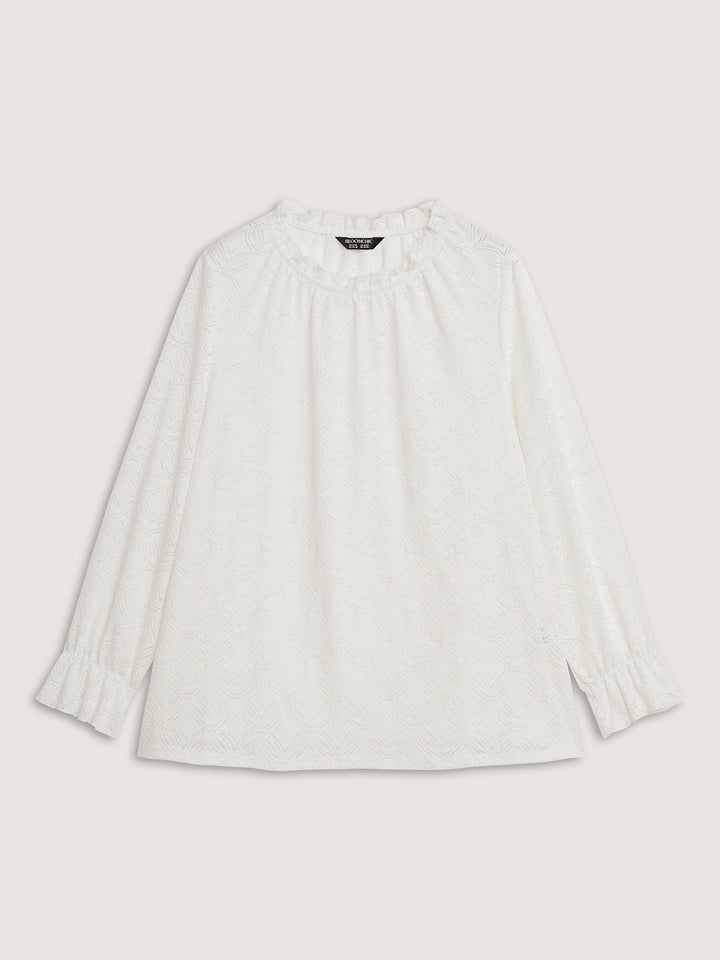 Stretchy Lace Cuff Sleeve Blouse