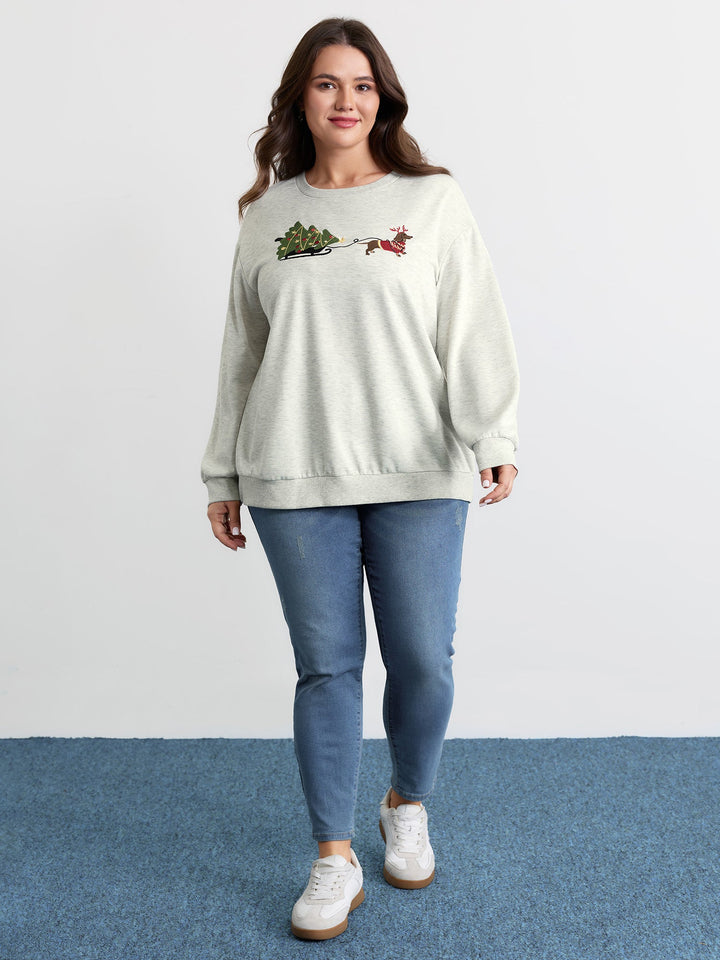 Holiday Gifts Embroidered Heather Sweatshirt