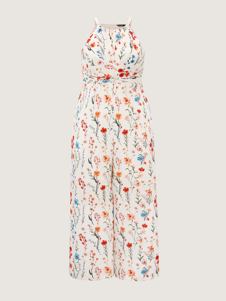 Blooming Florals Waist-Tie Jumpsuit