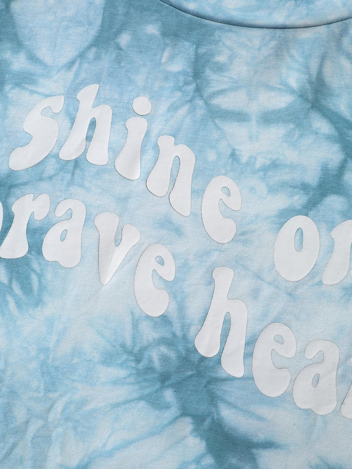 Tie-Dye Positive Affirmation Print Sweatshirt