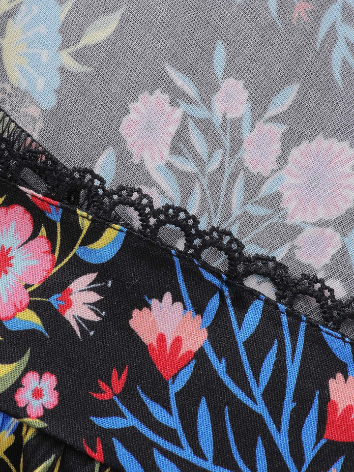 Rayon Floral Collage Lace Blouse