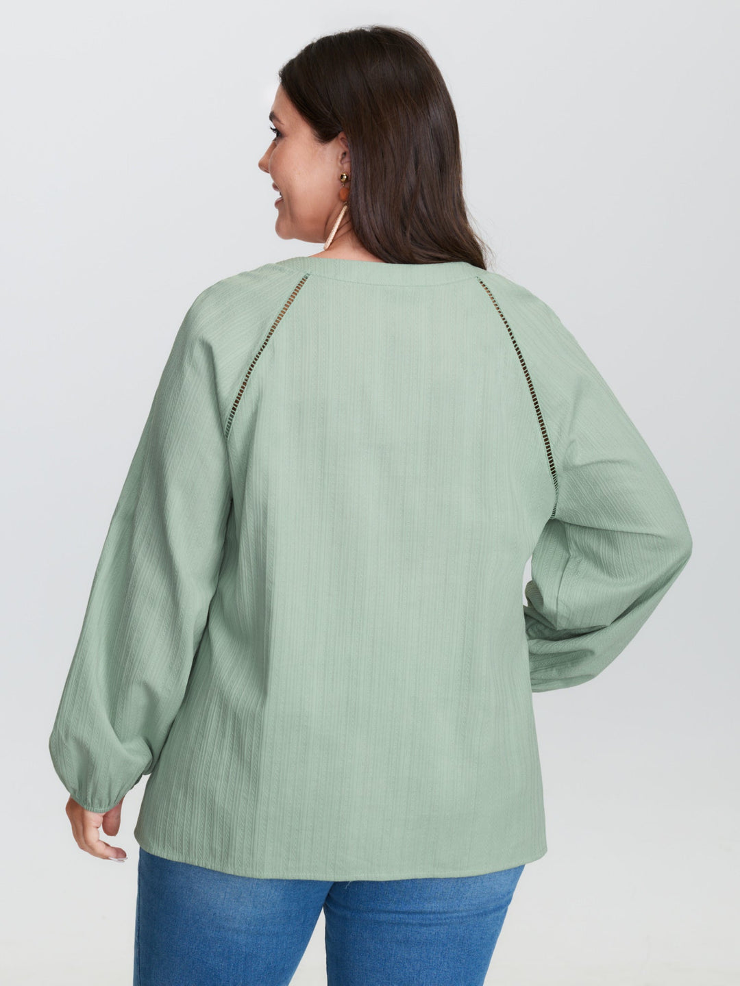 Pure Cotton Webbing Cut-Out Blouse