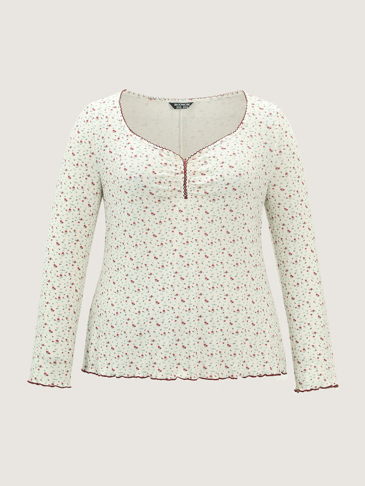 Supersoft Micro Floral Print Knit Top