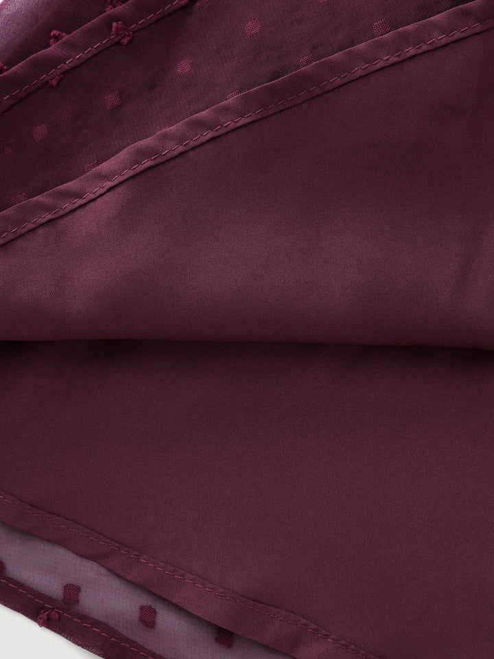 Ruched Textured Shirred Back Blouse
