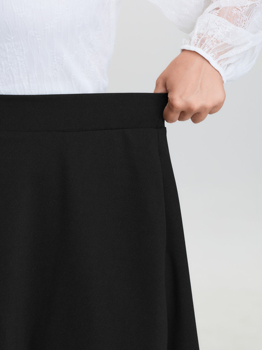 Sheer Lace Handkerchief Hem Midi Skirt