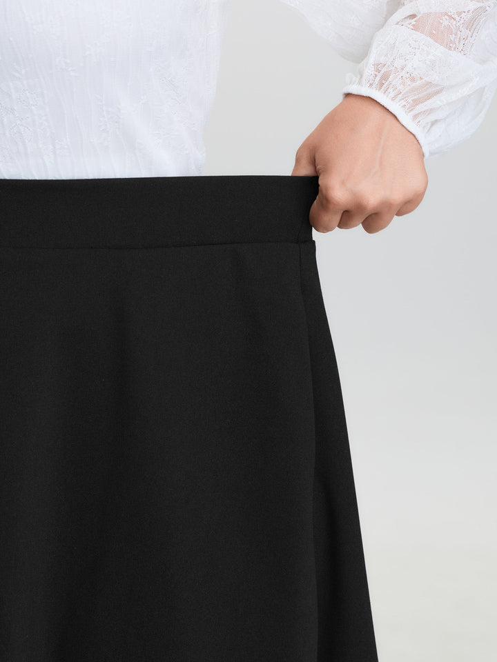 Sheer Lace Handkerchief Hem Midi Skirt