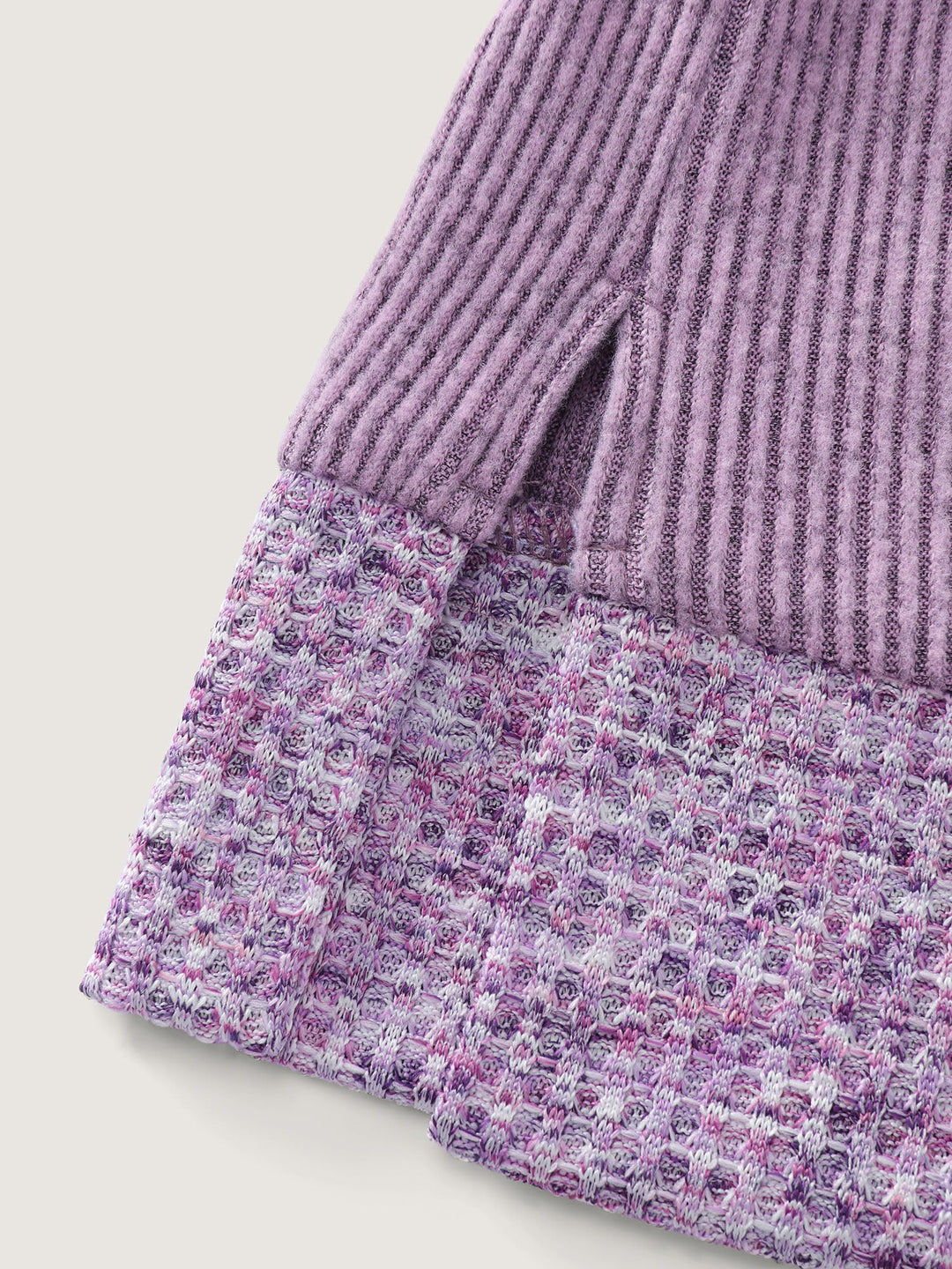 Textured Stretchy Color Contrast Hoodie