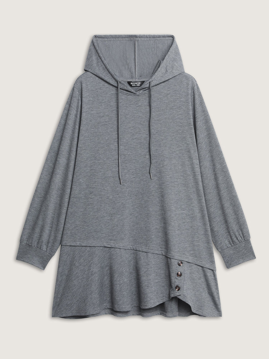 2-In-1 Ruffled Hem Tunic Hoodie