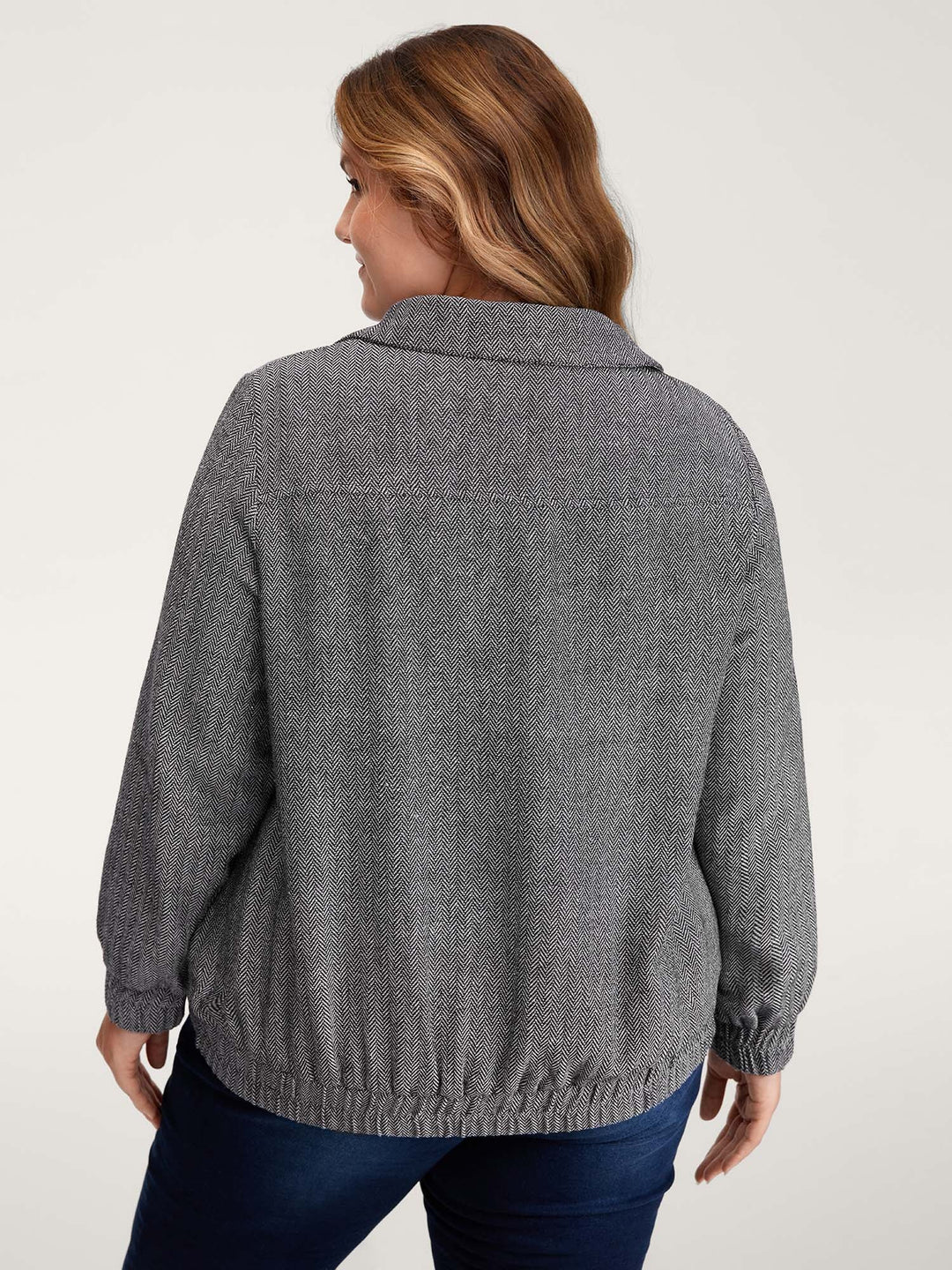 Ribbed Texture Chest Flaps Zipper Jacket