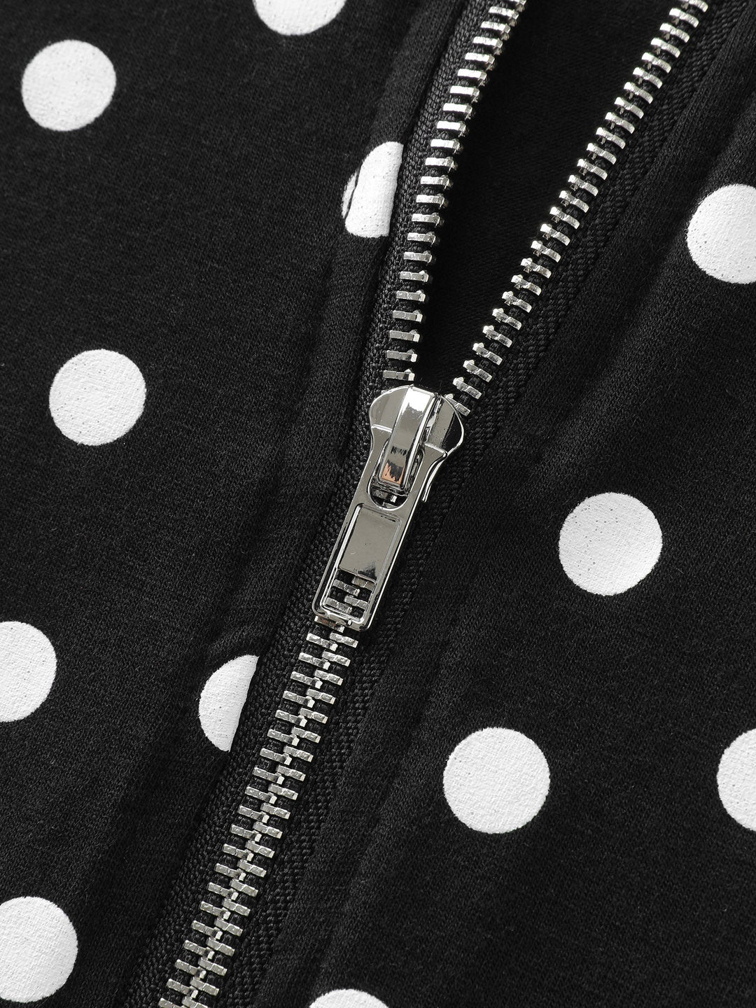 Stretchy Polka Dots Half-Zipper Sweatshirt