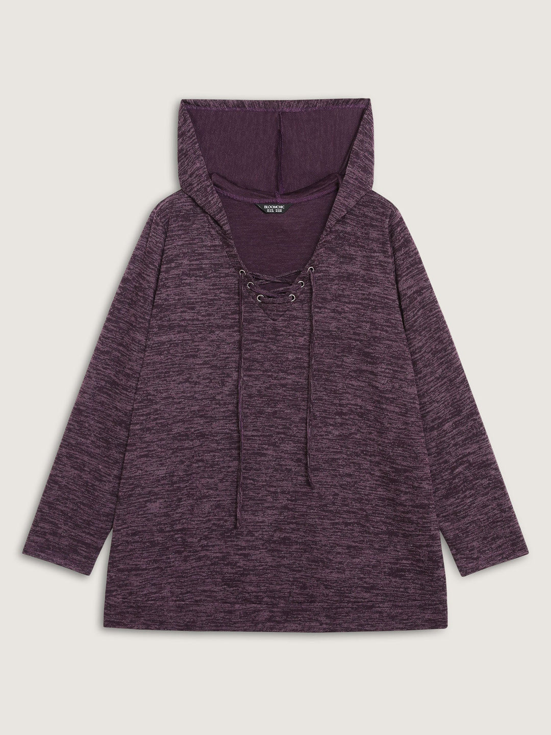 Heather Neck Cross-Tie Hoodie