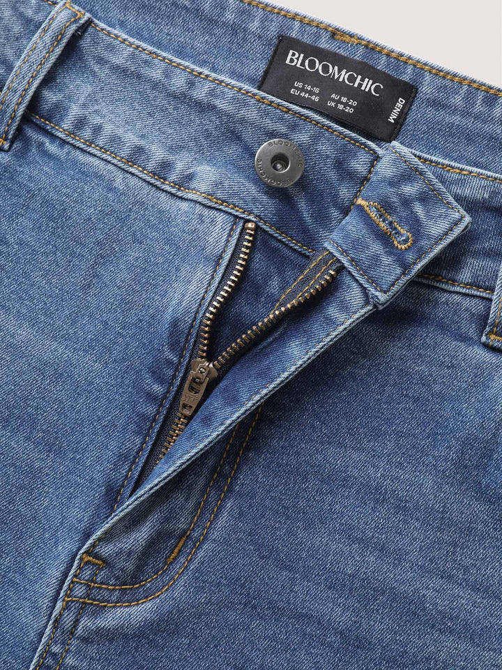 Vintage Wash Bootcut Cropped Jeans