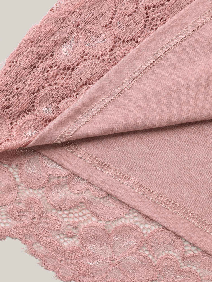 Stretchy Lace Spliced Sweetheart Plain Top