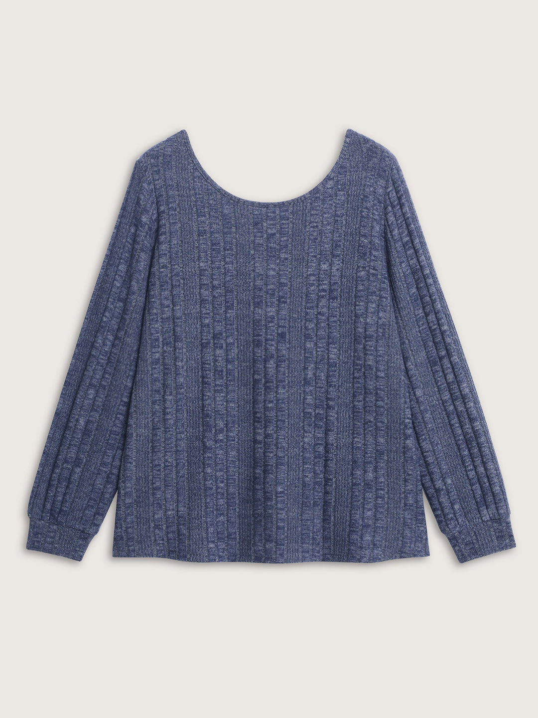 Textured Lace Trim Cut-Out Back Sweatshirt