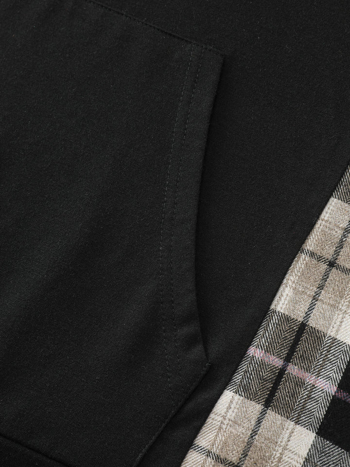 Color Contrast Checkered Hoodie