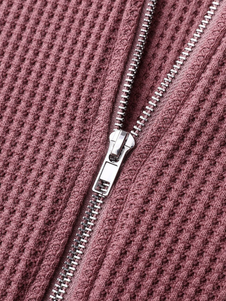 Waffle Weave Blend Pockets Jacket