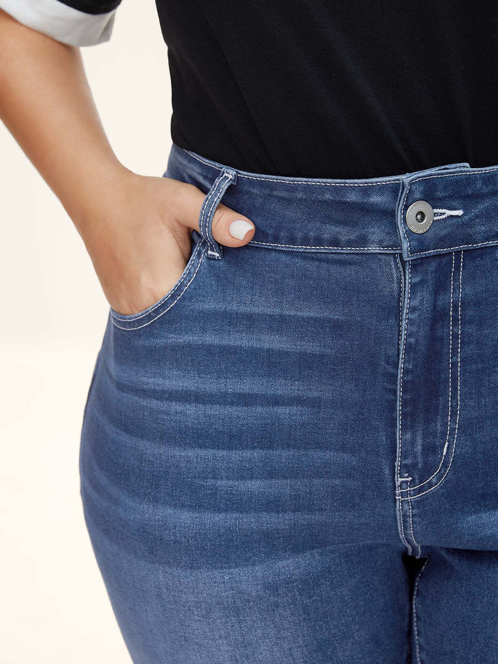 Whiskered Wash Crop Skinny-Fit Jeans