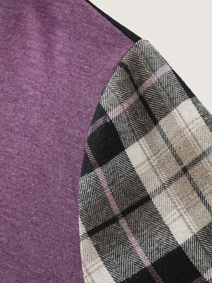 Color Contrast Checkered Hoodie