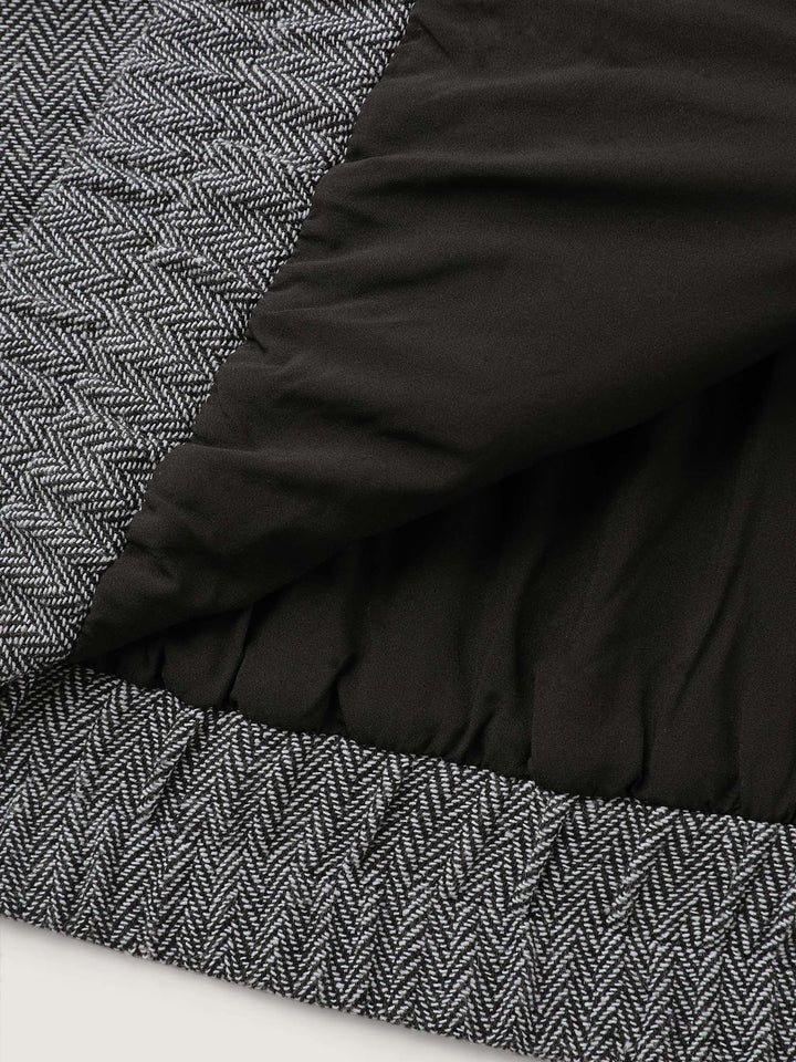 Ribbed Texture Chest Flaps Zipper Jacket