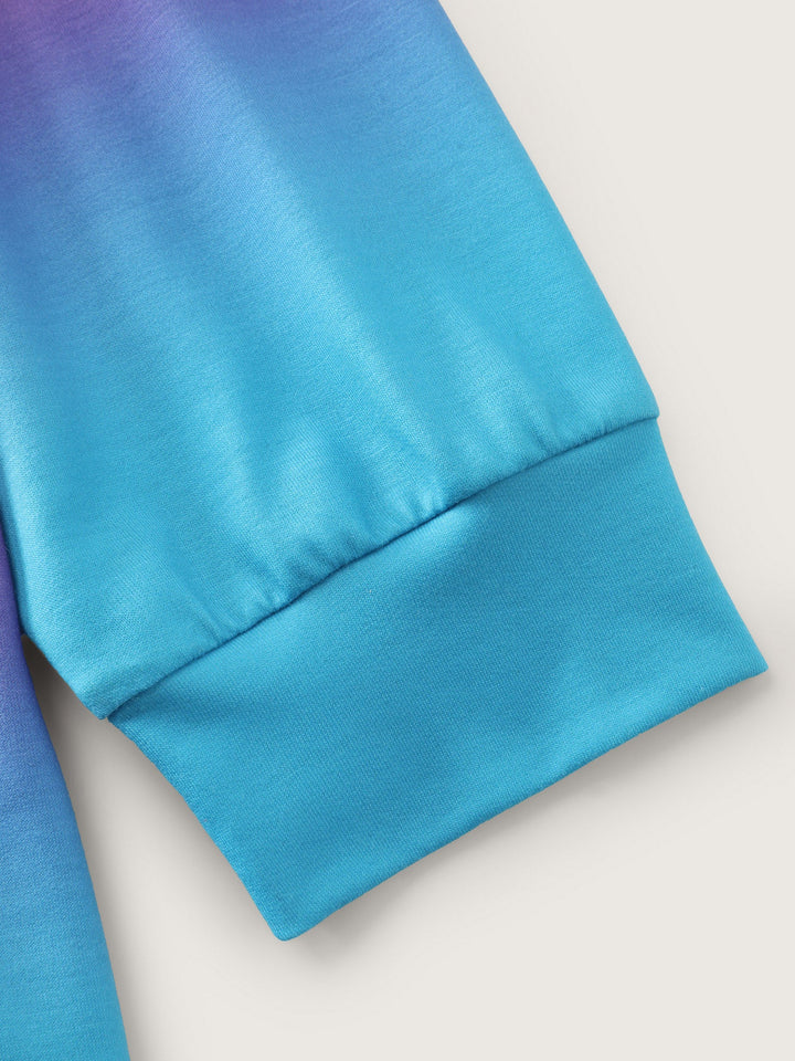 Color Gradient Stretchy Hem Hoodie