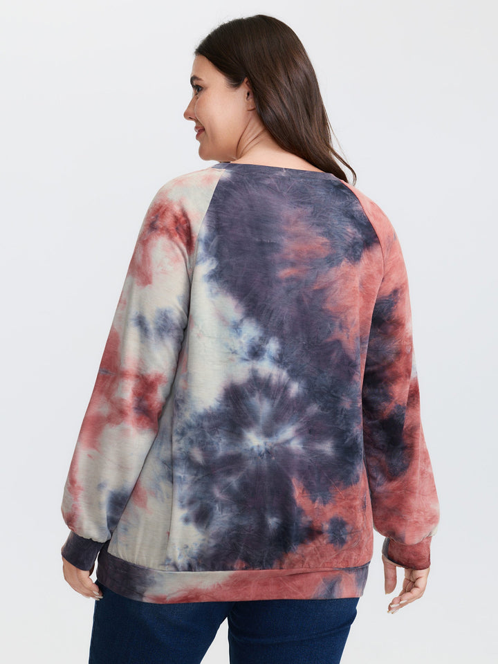 Round Neck Tie-Dye Sweatshirt