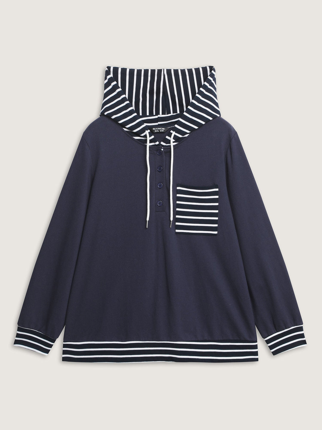 Pure Cotton Color Contrast Hoodie