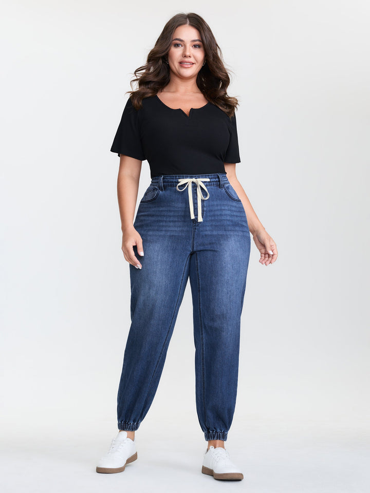 Pull-On Rubber Waist Jeans