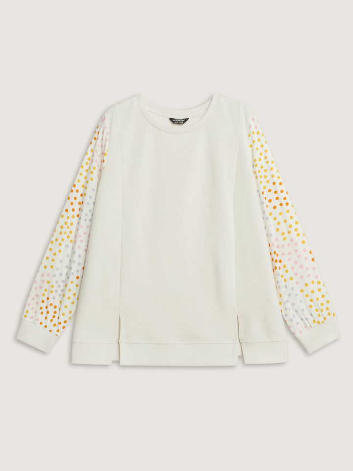 Supersoft Polka Dots Sleeve Sweatshirt