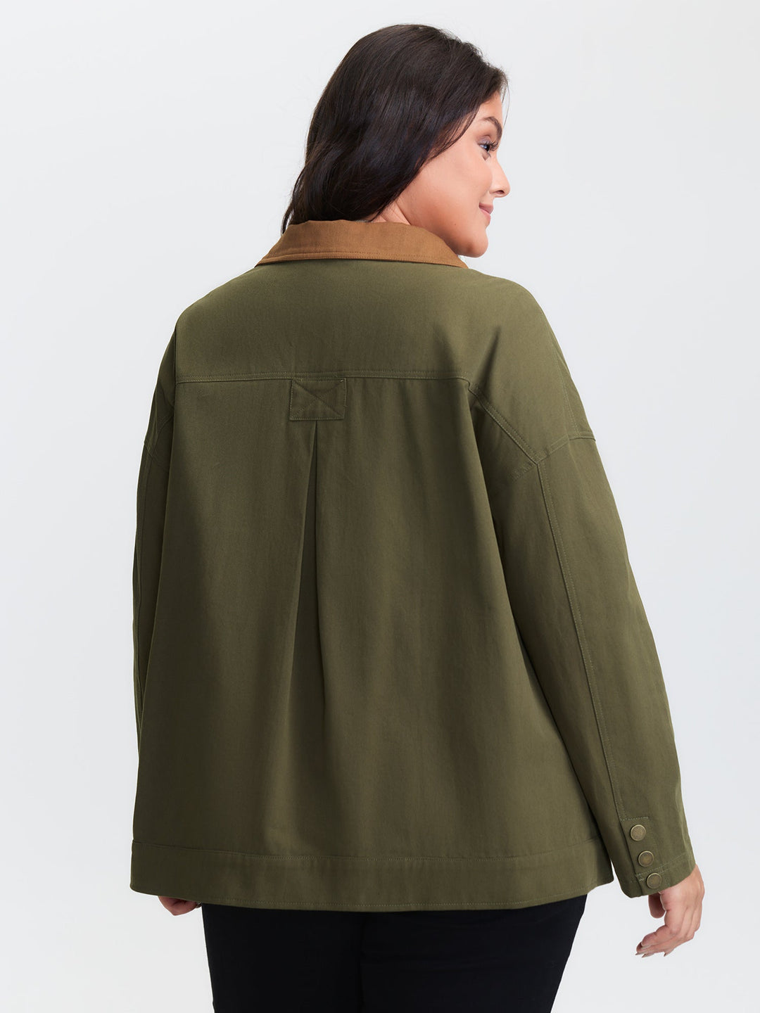 Pure Cotton Color Contrast Button Jacket