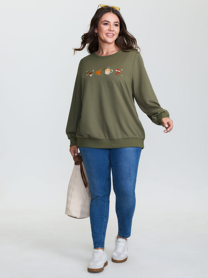 Supersoft Cozy Embroidery Sweatshirt
