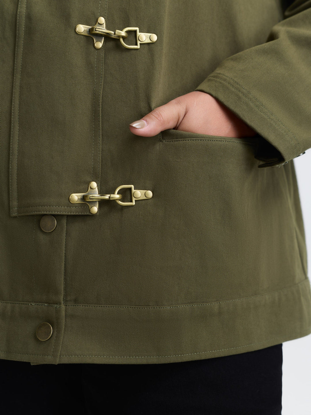Pure Cotton Color Contrast Button Jacket