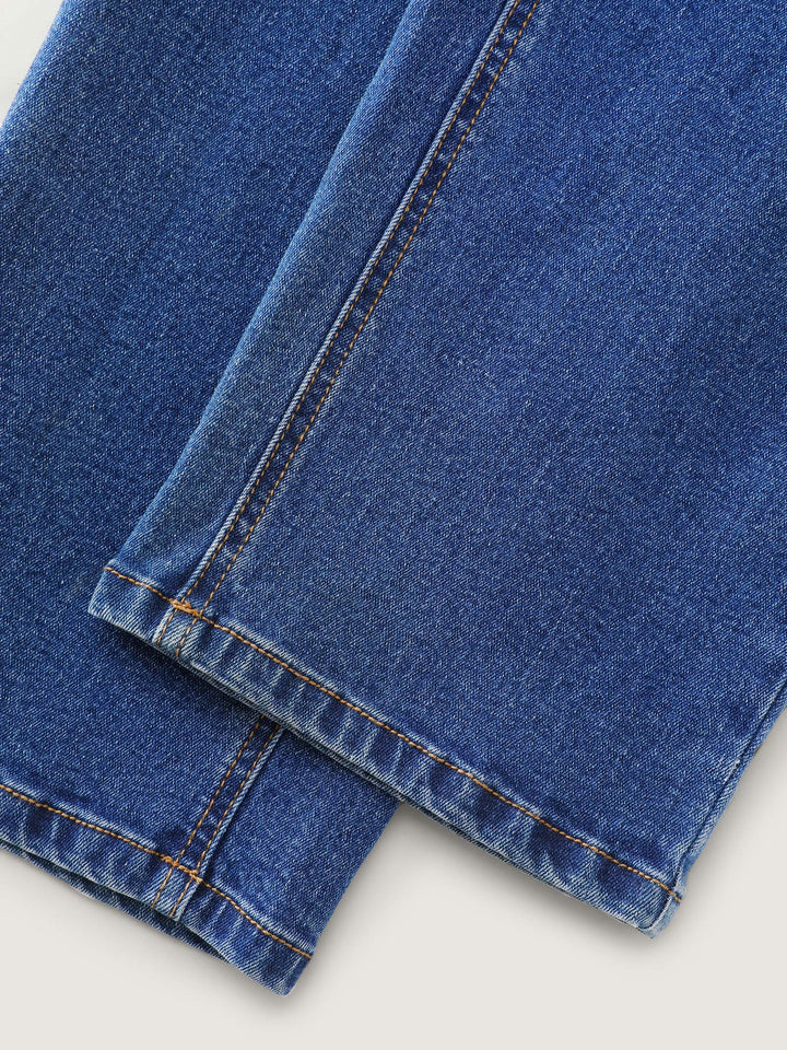 Stretchy Mid-Rise Straight-Leg Jeans