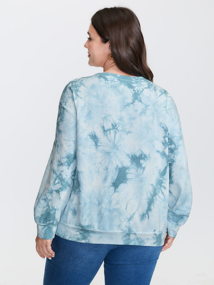 Tie-Dye Positive Affirmation Print Sweatshirt
