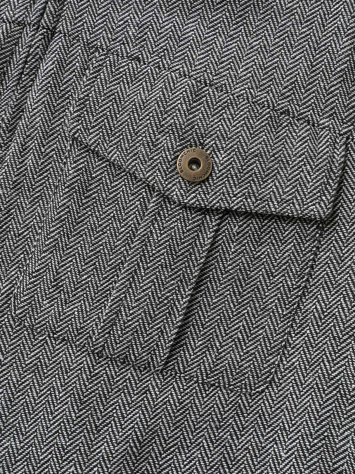 Ribbed Texture Chest Flaps Zipper Jacket