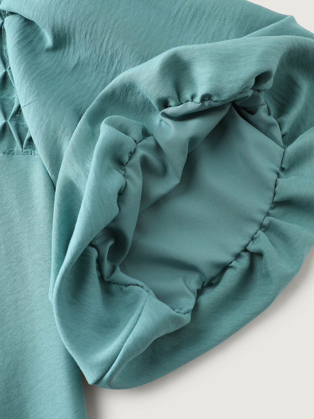 Shirred Handmade Detail Bubble Sleeve Blouse