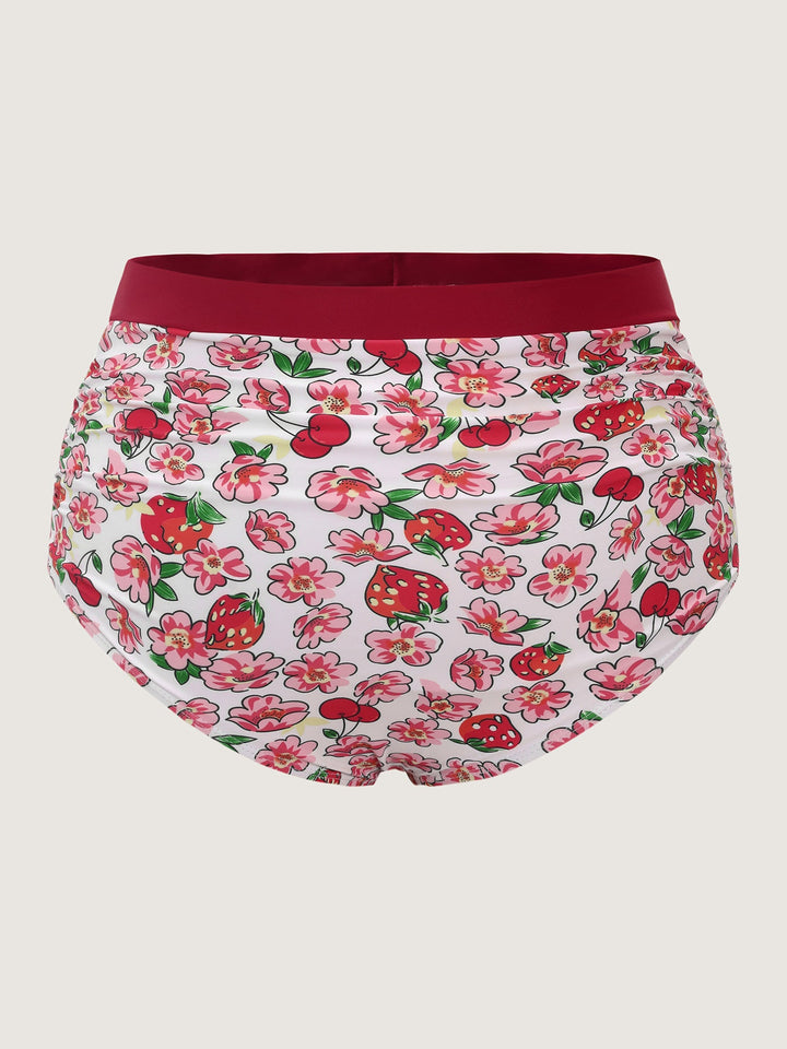 Floral Print Full-Hip Coverage Swim Bottoms