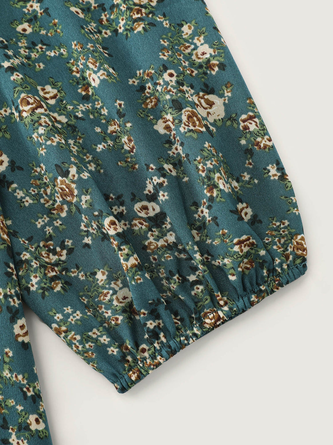 Floral Print Lace Trim Blouse