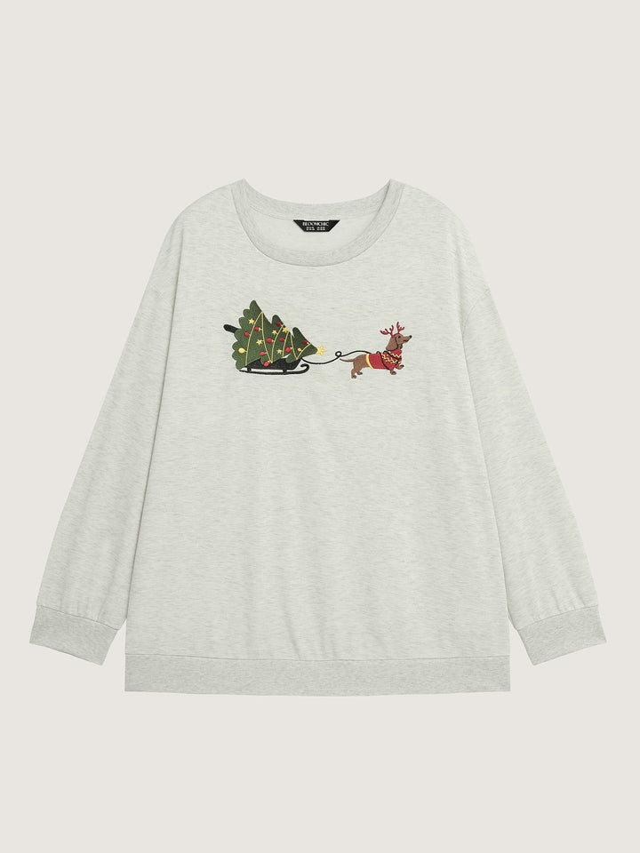 Holiday Gifts Embroidered Heather Sweatshirt