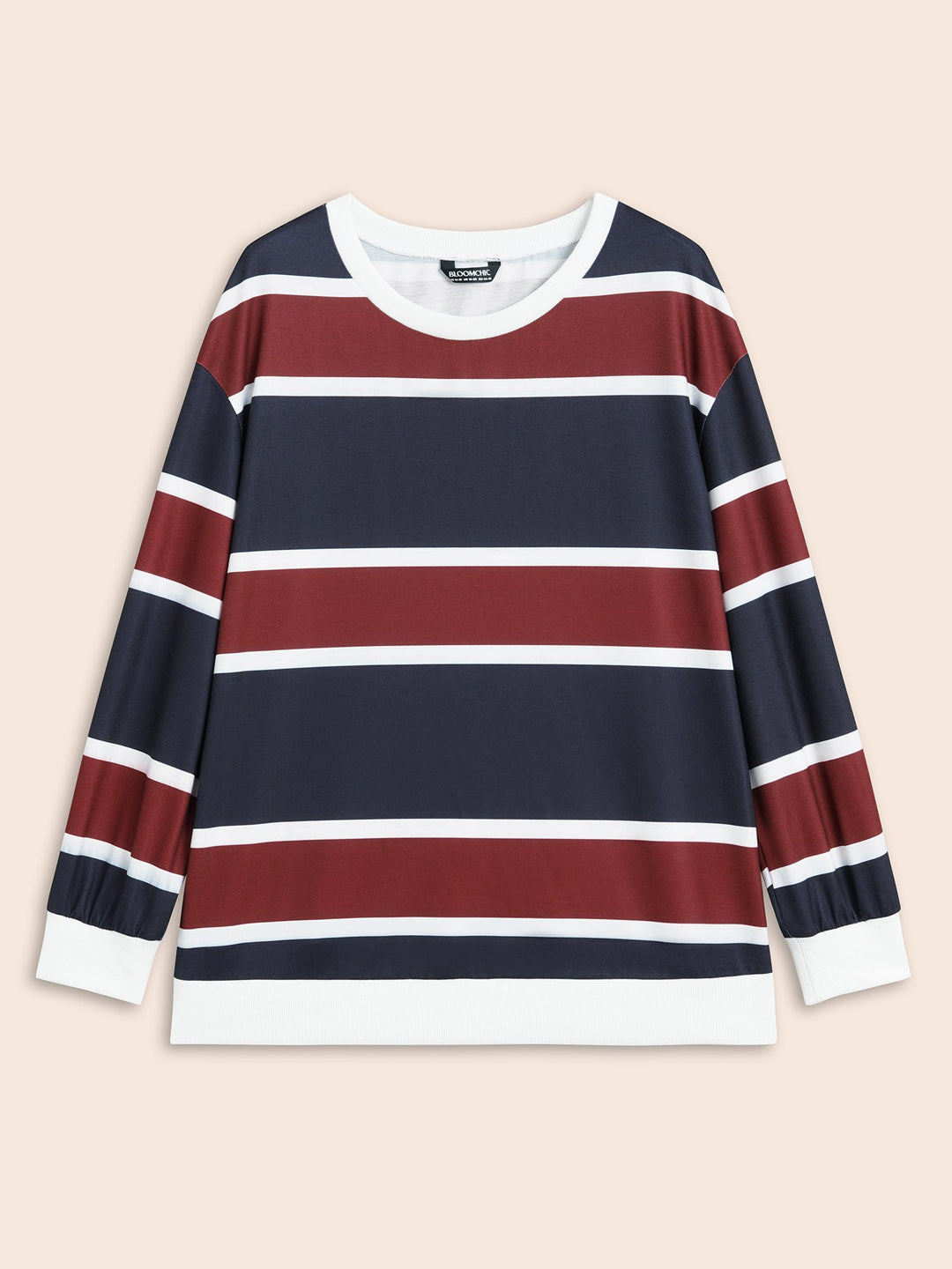 Contrast Striped Drop Shoulder Sweatshirt