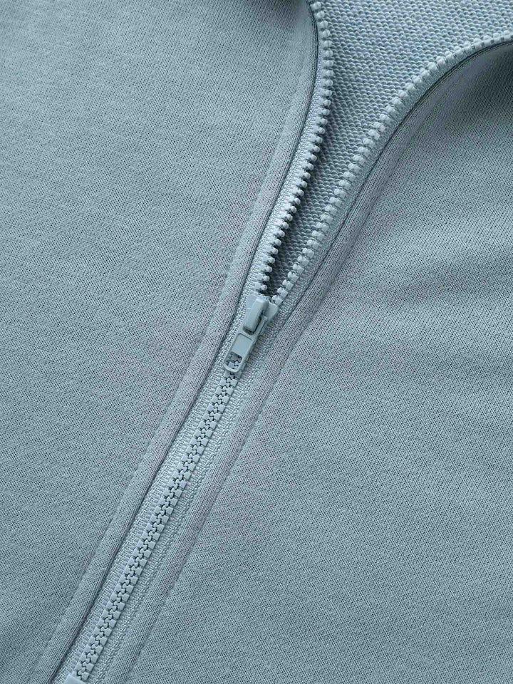 Textured Half Zip Patchwork Sweatshirt