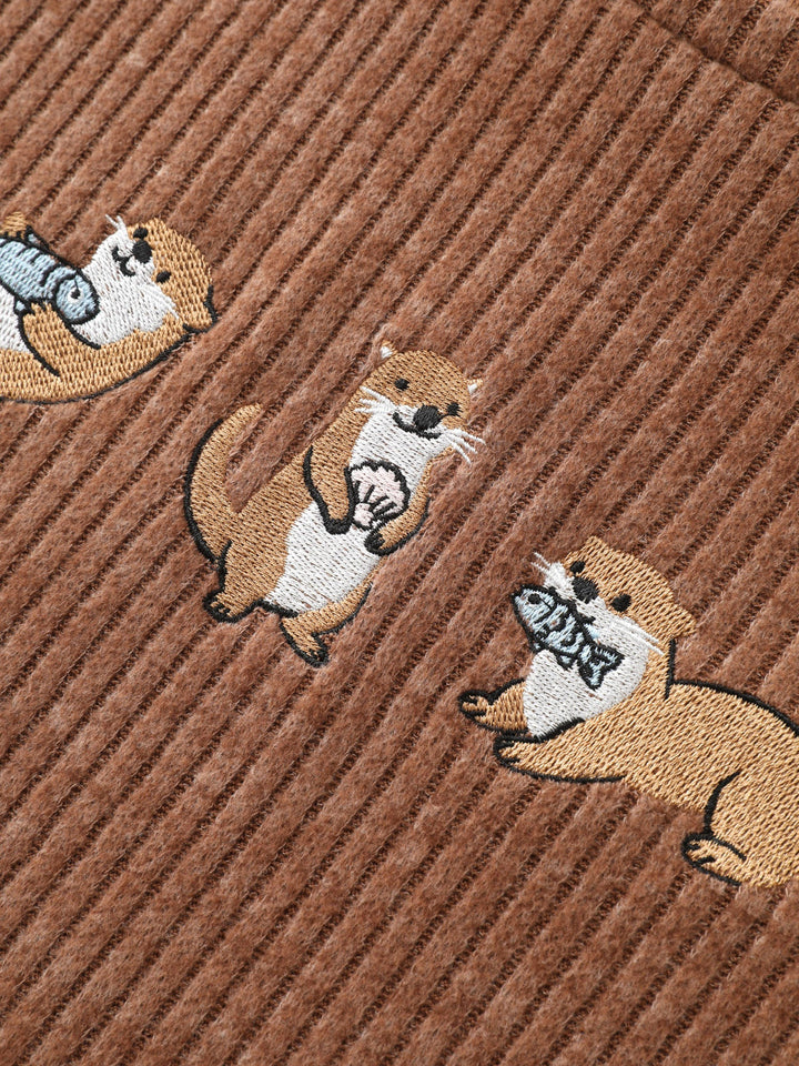Happy Otter Embroidered Sweatshirt