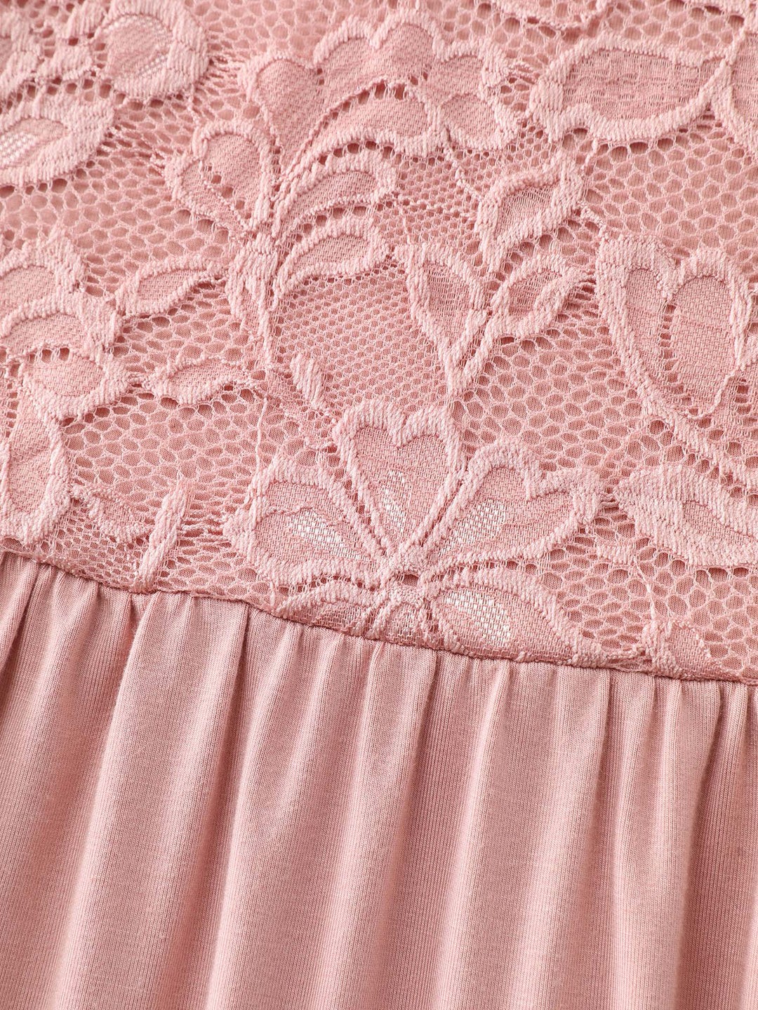 Lace Trim Cinched-Flared Knit Top