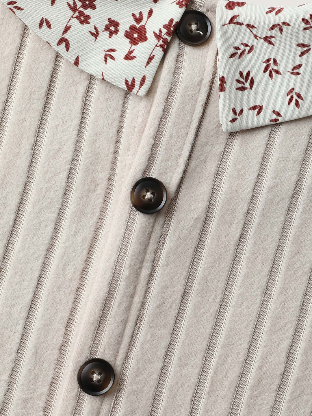 Back Placket Doll Collar Spliced Sweatshirt