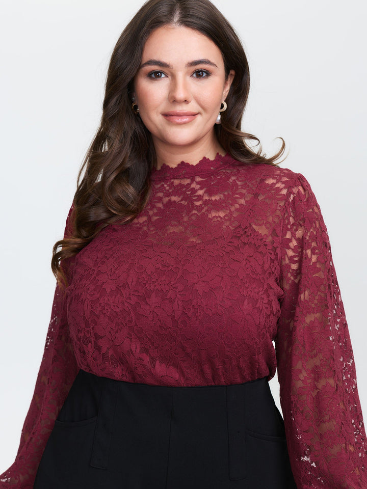 Spice It Up Sheer Lace Blouse