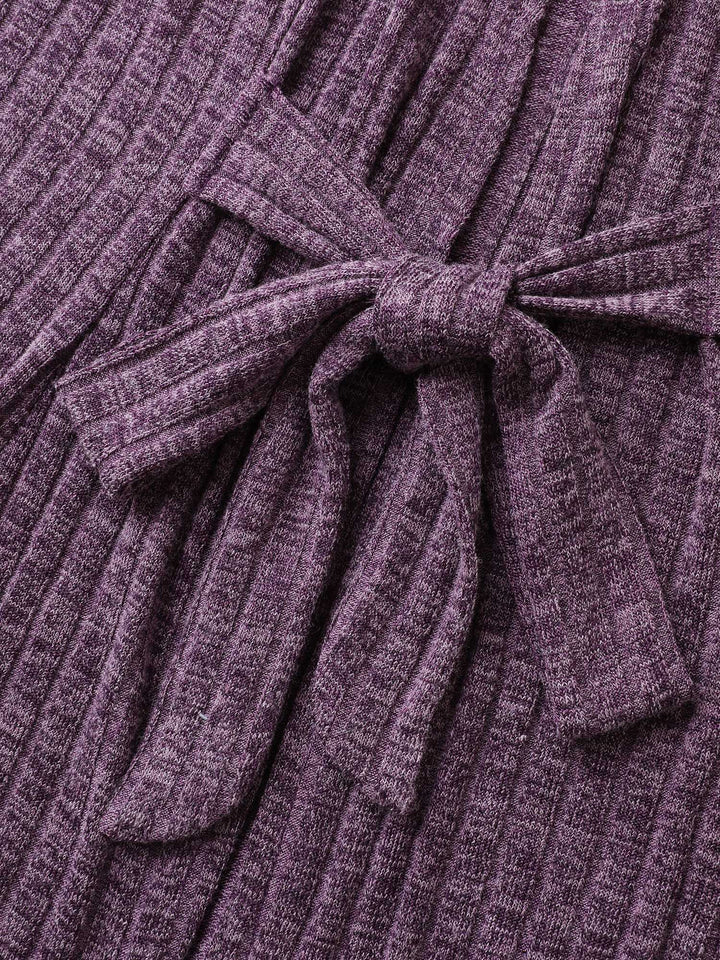 Heather Ribbed Supersoft Front-Tie Jacket