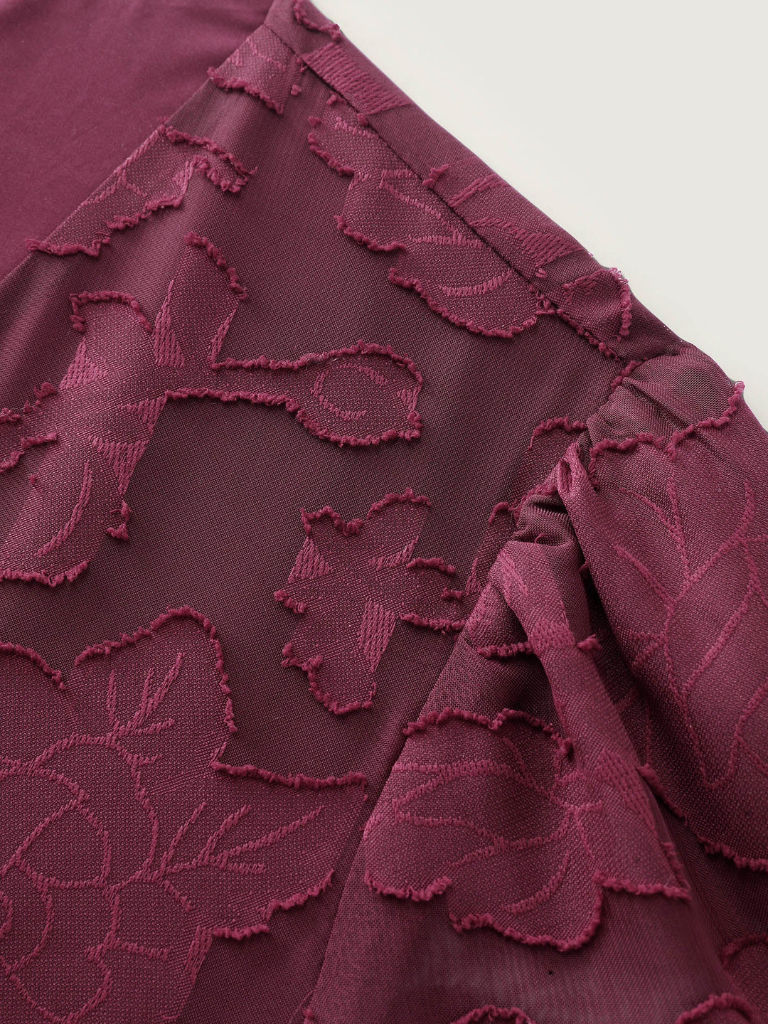 Laser Cut Shirred Waist Button Blouse